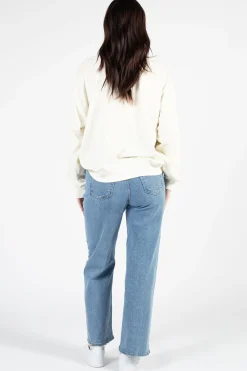 Double Zero Nicolina Dropped Shoulder Sweatshirt Cream Discount