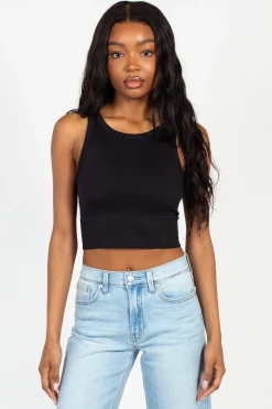 Nikibiki Crewneck Chevron Crop Top Black Online