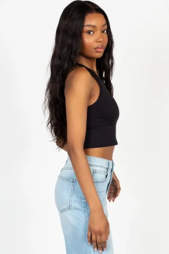 Nikibiki Crewneck Chevron Crop Top Black Online