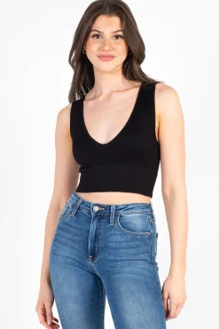 Nikibiki Ribbed Deep V Tank Top Hot