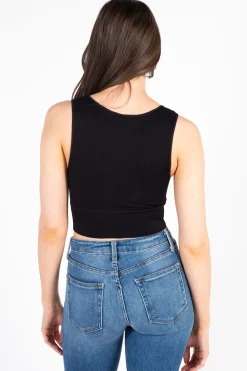 Nikibiki Ribbed Deep V Tank Top Hot