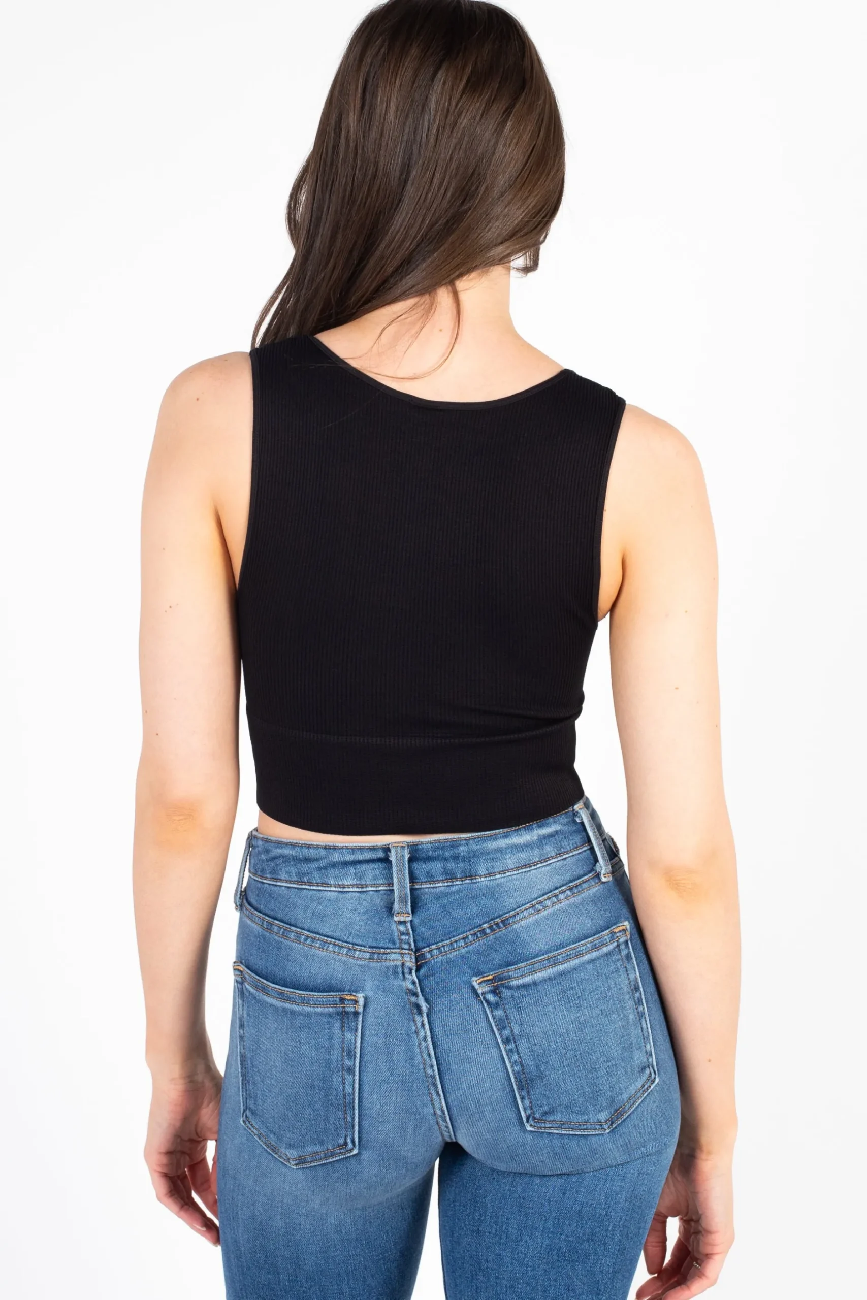 Nikibiki Ribbed Deep V Tank Top Hot