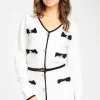 Mable Noelle Jeweled Bow Sweater OffWhite Clearance