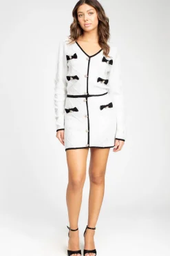 Mable Noelle Jeweled Bow Sweater OffWhite Clearance