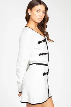 Mable Noelle Jeweled Bow Sweater OffWhite Clearance