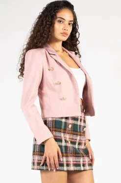 bigHit Nylah Open Cropped Jacket Pink Best