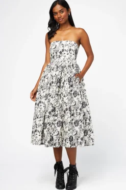Klesis Ophelia Strapless Printed Midi Dress Online