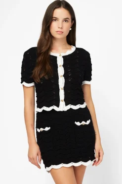Mable Poppy Pointelle Contrast Mini Skirt Clearance