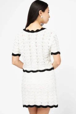 Mable Poppy Pointelle Contrast Mini Skirt Clearance