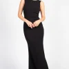 Chelsea Posh Open Bow Back Mermaid Gown Black Sale