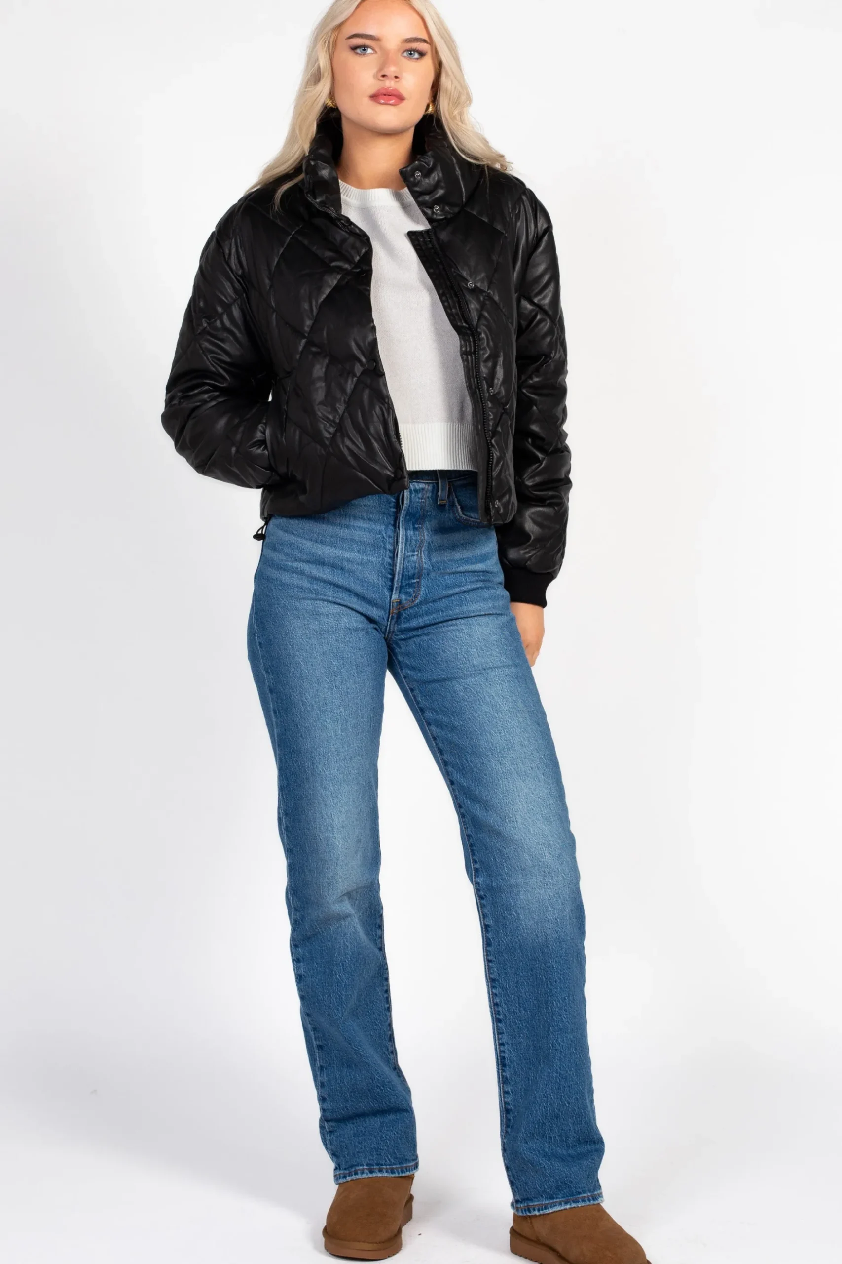 Love Tree Raven Quilted Faux Leather Jacket Best