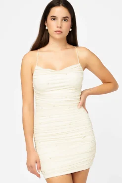 Klesis Remi Pearl Embellished Mini Dress New