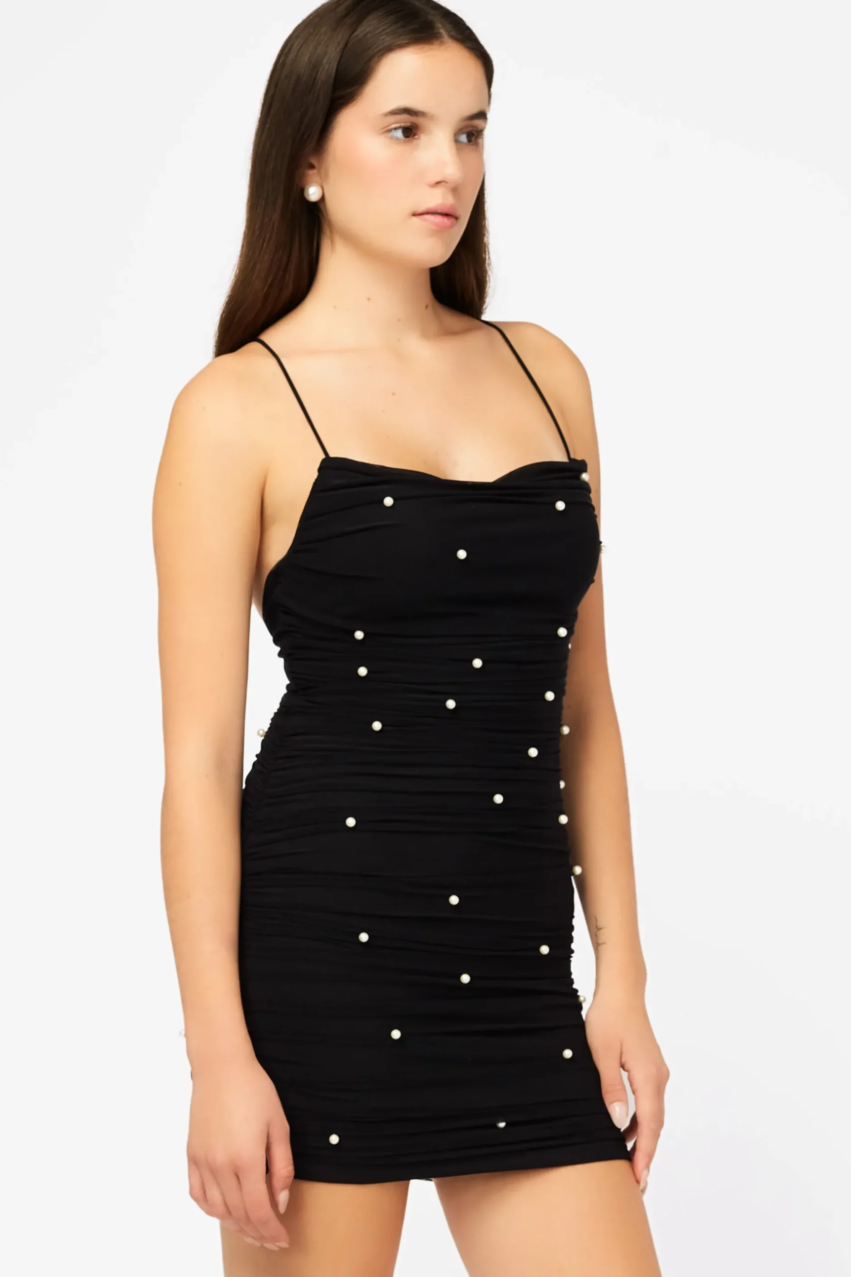 Klesis Remi Pearl Embellished Mini Dress New
