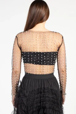 Hot u0026 Delicious Rylee Pearl Embellished Crop Blouse Discount