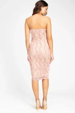 Lovely Day Samiah Ruffle Ribbon Midi Dress Clearance