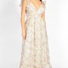 Chelsea Secret Garden Backless Floral Maxi Dress CreamFloral Best