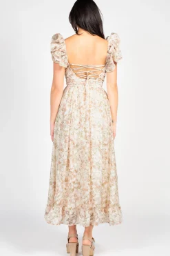Chelsea Secret Garden Backless Floral Maxi Dress CreamFloral Best