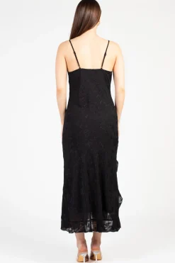 Sans Souci Selene Brocade Maxi Dress Black Clearance