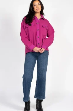 Shop Neighbor Sophie Oversized Shacket Pink Sale
