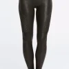 Spanx Faux Leather Moto Leggings Black Clearance