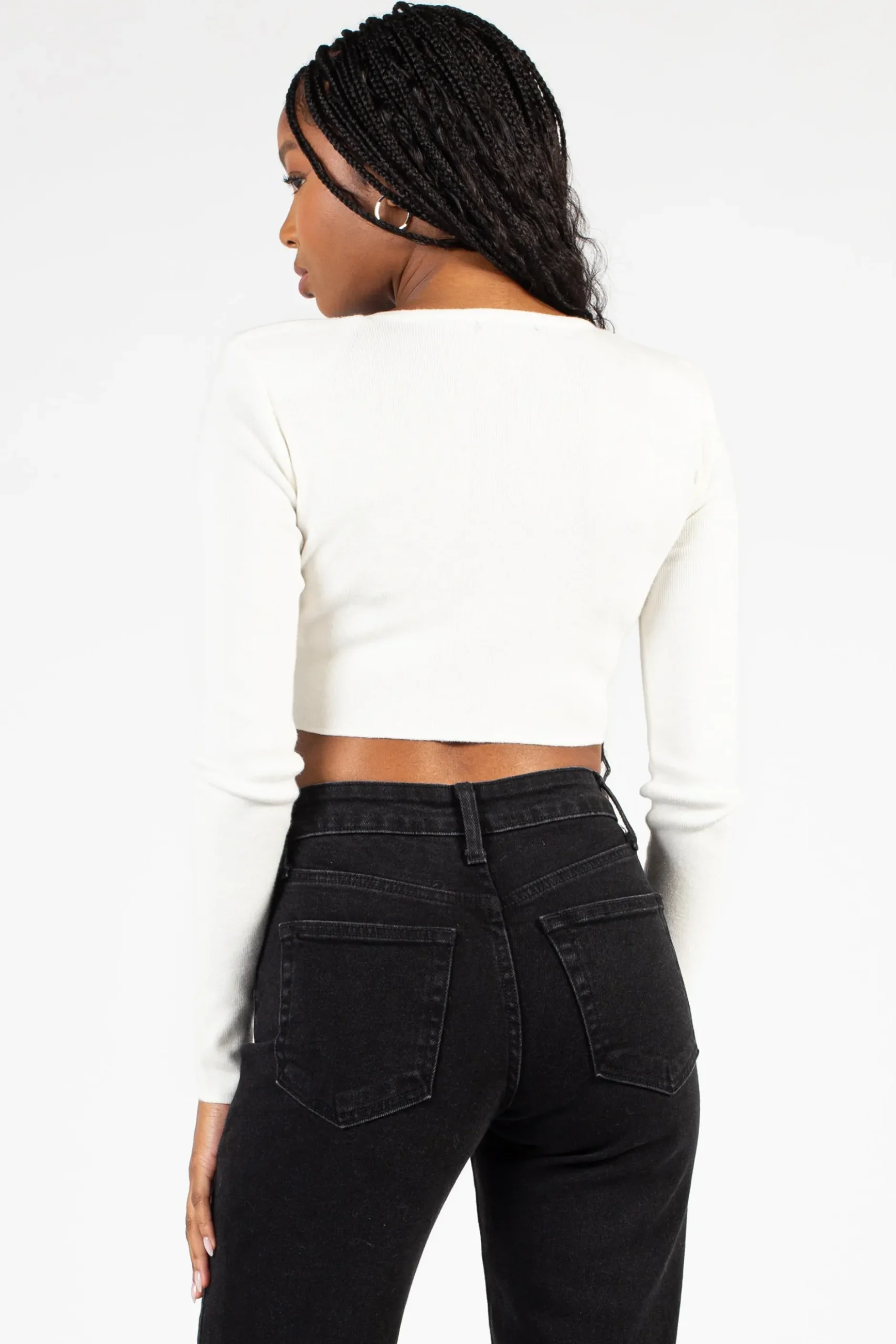Papermoon Stasia Rhinestone Fringe Crop Knit Top Discount