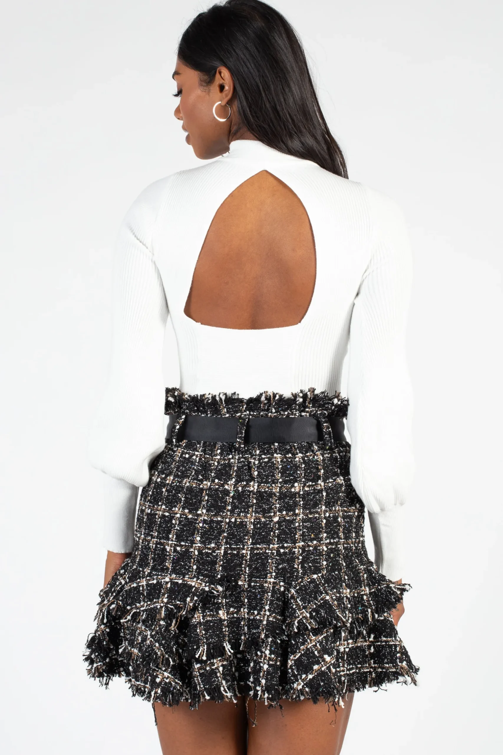 honey Tayla Cut Out Back Ribbed Knit Top Sale