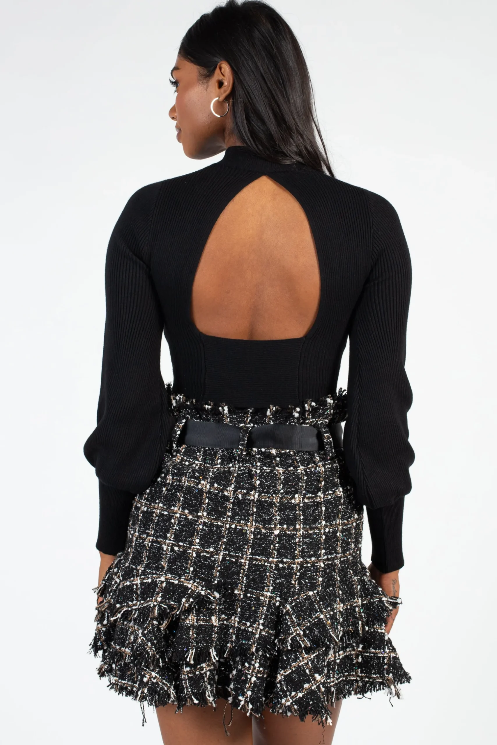 honey Tayla Cut Out Back Ribbed Knit Top Sale