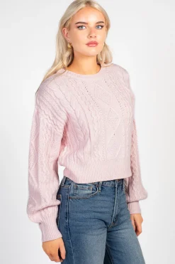 Double Zero Tori Classic Cable Knit Cropped Sweater Online