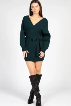 Petal Roz Valentina Tie Waist Sweater Dress New