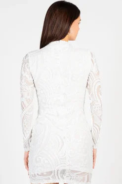 Love Song Valerie Mock Neck Sequin Mini Dress New