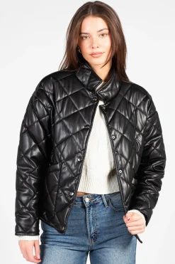 Z Supply Heritage Faux Leather Jacket Black Clearance