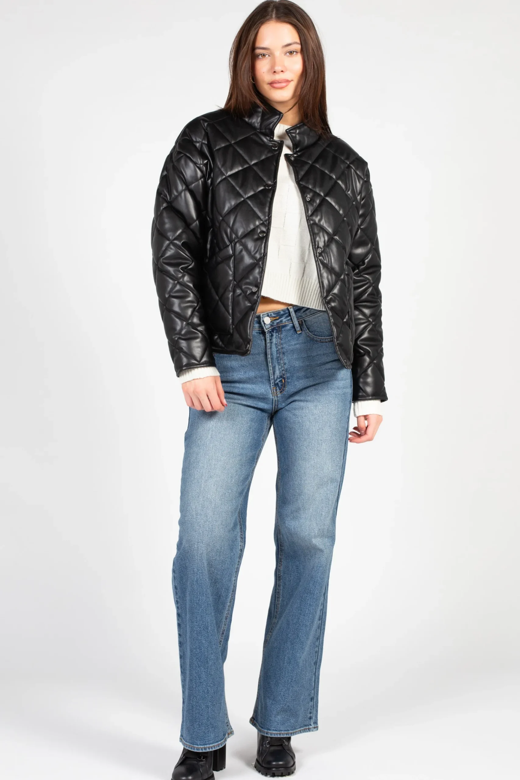 Z Supply Heritage Faux Leather Jacket Black Clearance